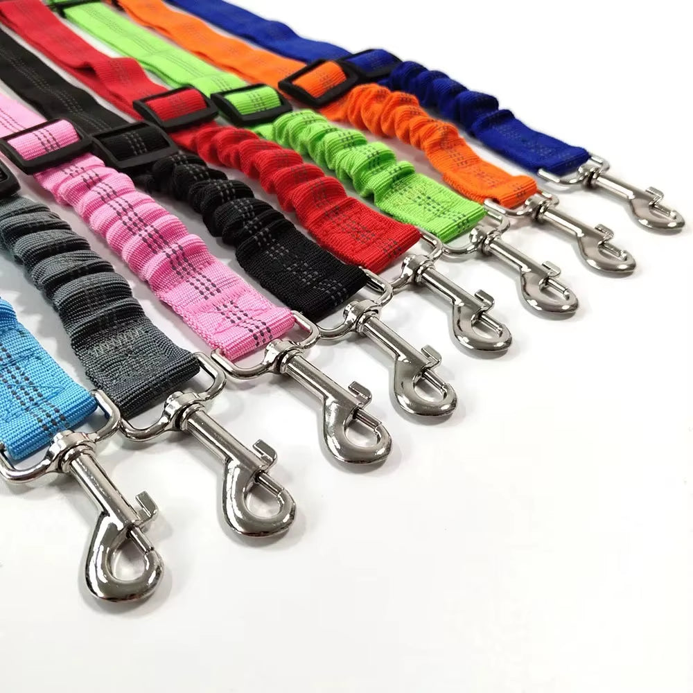 Reflective Dog Seat Belt - Adjustable Nylon Harness for Car Travel