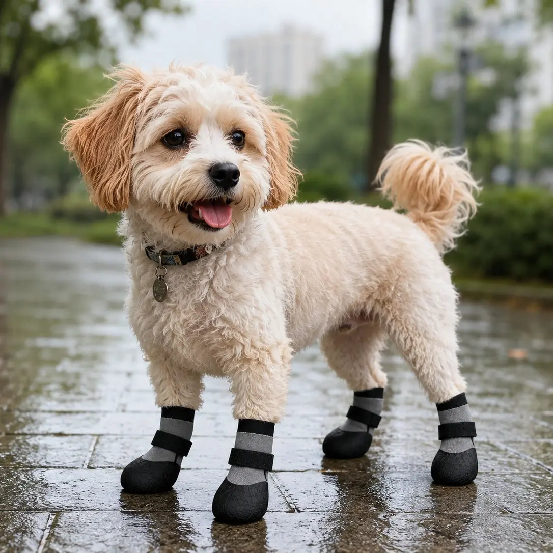 Waterproof Silicone Dog Boots, Non-Slip & Wear-Resistant, Pack of 4