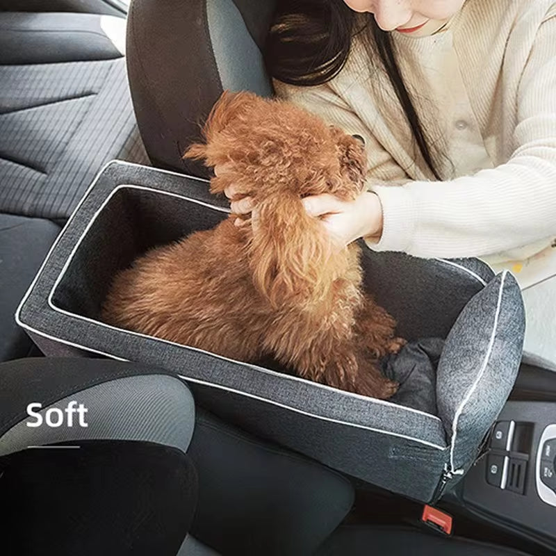 Portable Dog Car Seat Bed - Safe Travel Carrier for Pets