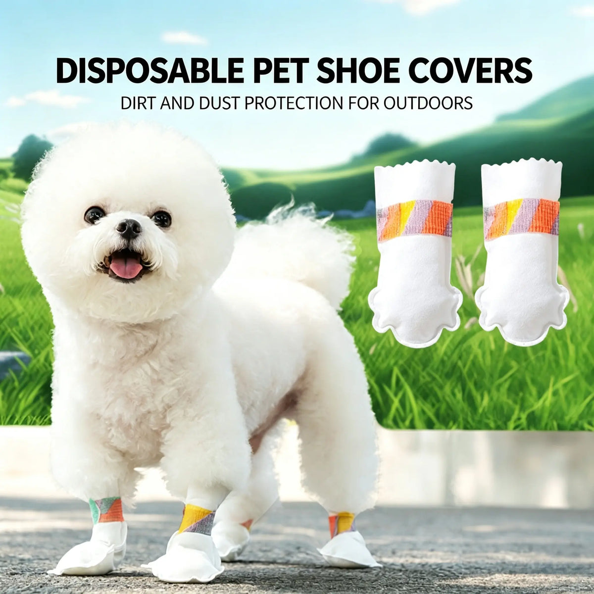 Disposable Dog Paw Boots with Adjustable Straps, 20-Pack