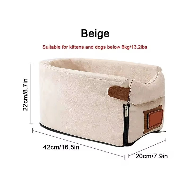 Portable Dog Car Seat Bed - Safe Travel Carrier for Pets