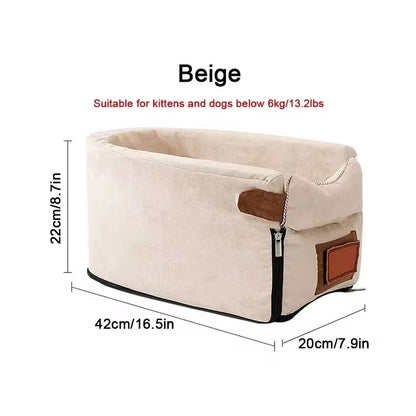 Portable Dog Car Seat Bed - Safe Travel Carrier for Pets