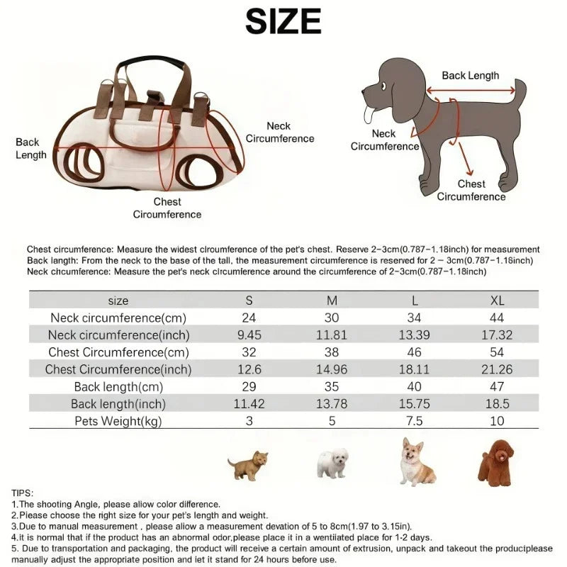 Small Dog Carrier Sling Backpack with Leash Attachment