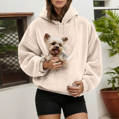 Unisex Pet Carrier Hoodie - Hands-Free Wearable Dog Carrier
