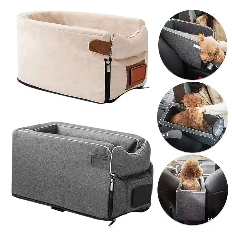 Portable Dog Car Seat Bed - Safe Travel Carrier for Pets