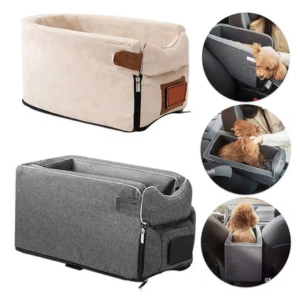Portable Dog Car Seat Bed - Safe Travel Carrier for Pets