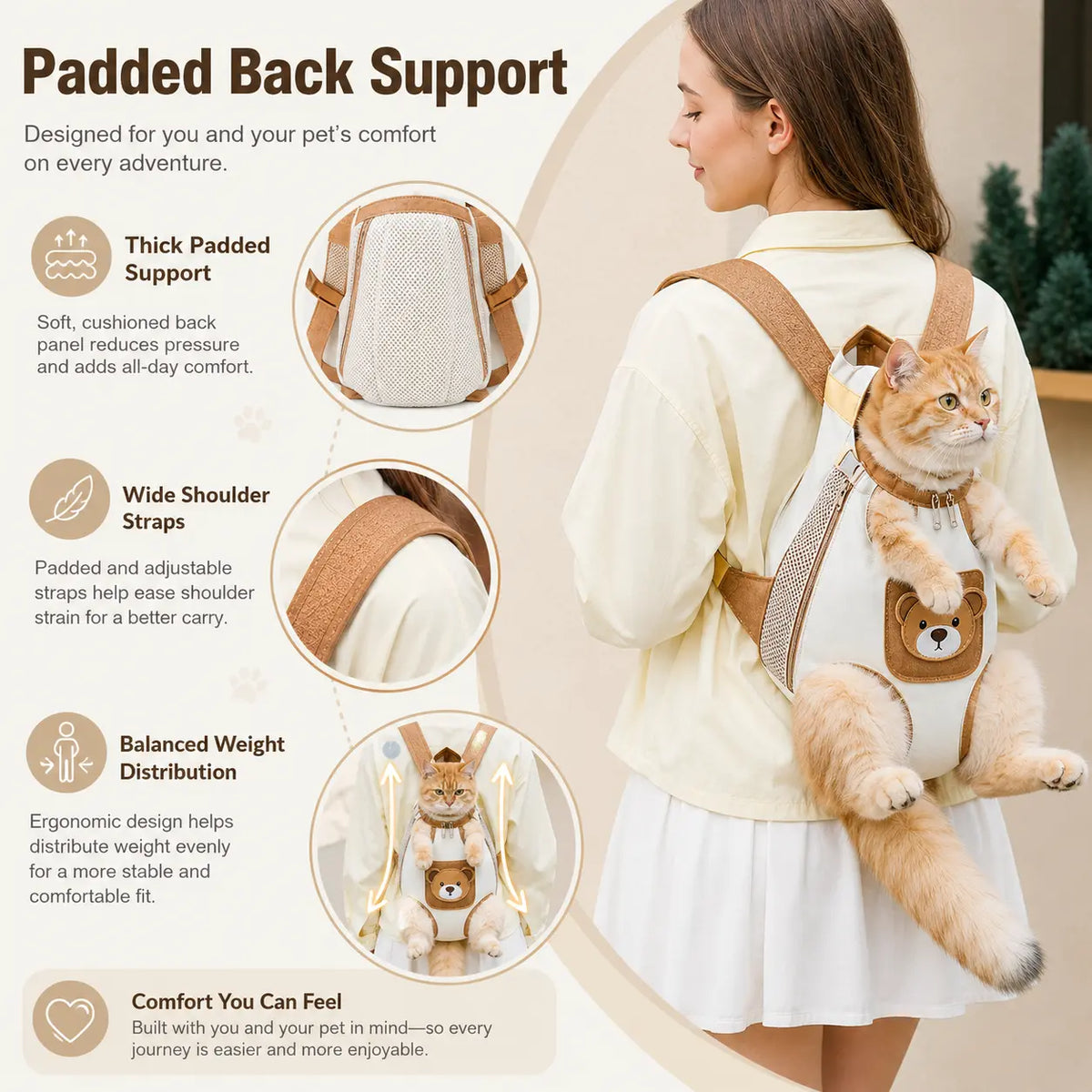 Mesh Pet Carrier Backpack - Lightweight, Breathable Travel Pack for Dogs & Cats
