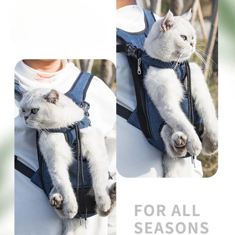 Breathable Double Shoulder Pet Carrier Backpack for Travel