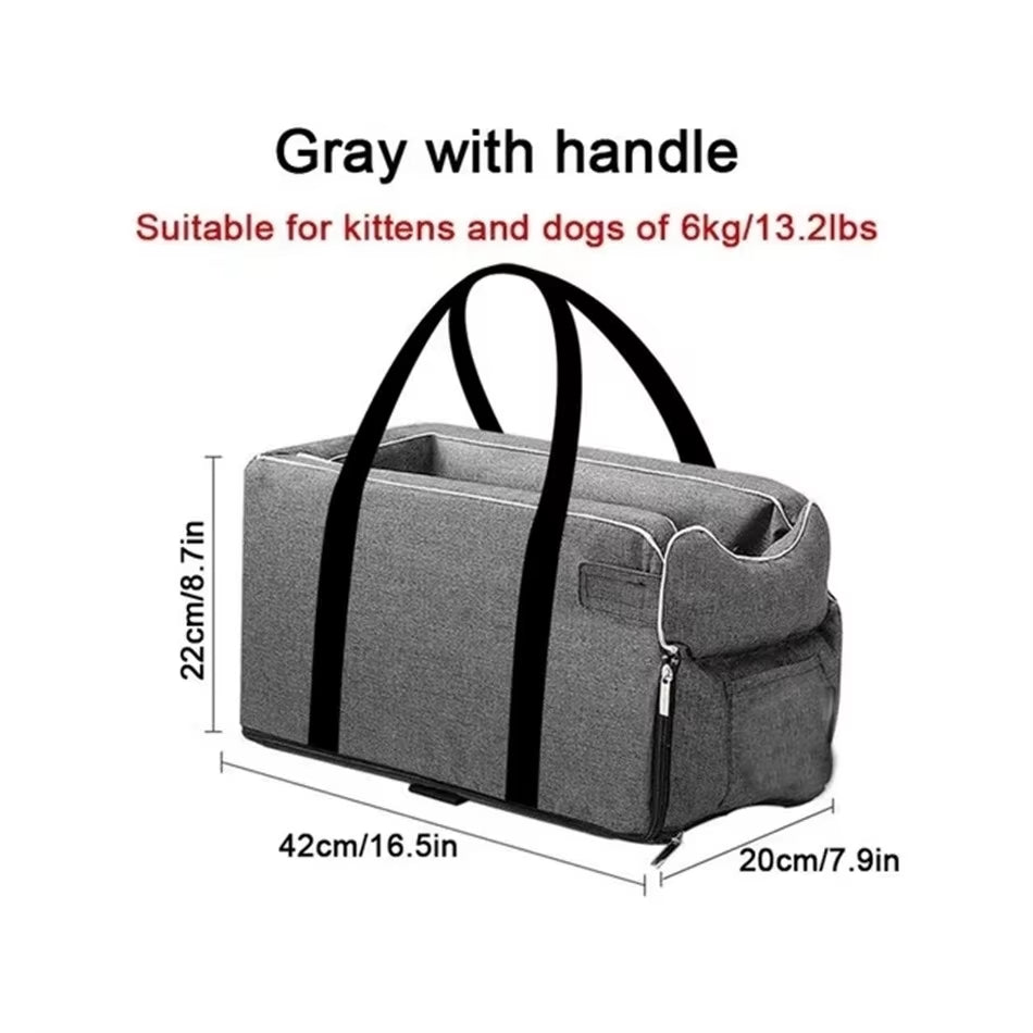 Portable Dog Car Seat Bed - Safe Travel Carrier for Pets