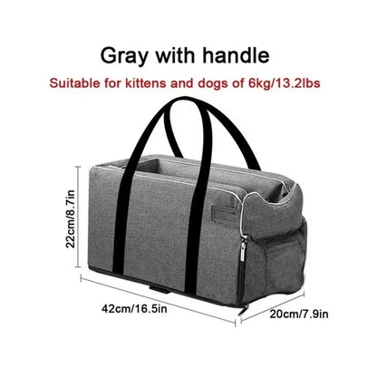 Portable Dog Car Seat Bed - Safe Travel Carrier for Pets