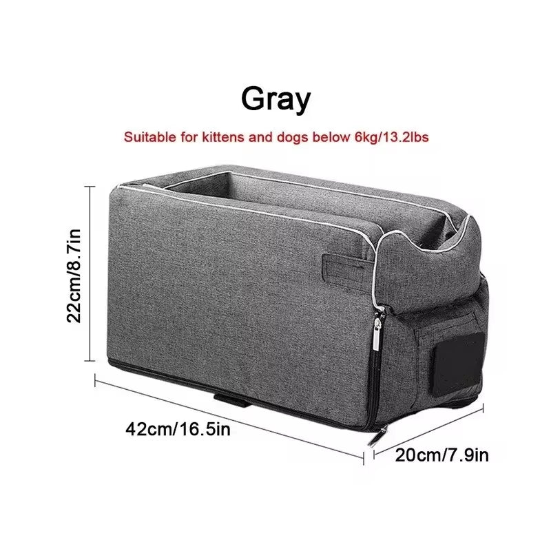 Portable Dog Car Seat Bed - Safe Travel Carrier for Pets