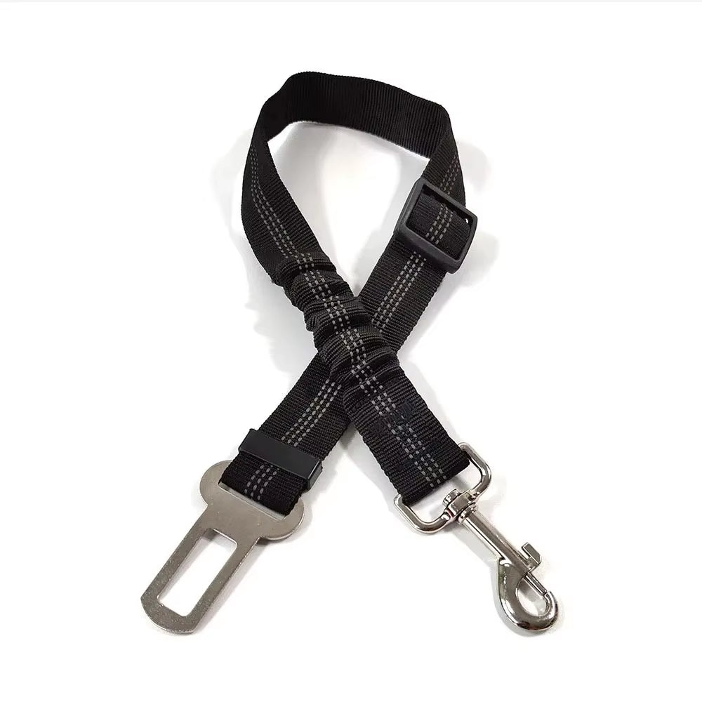 Reflective Dog Seat Belt - Adjustable Nylon Harness for Car Travel