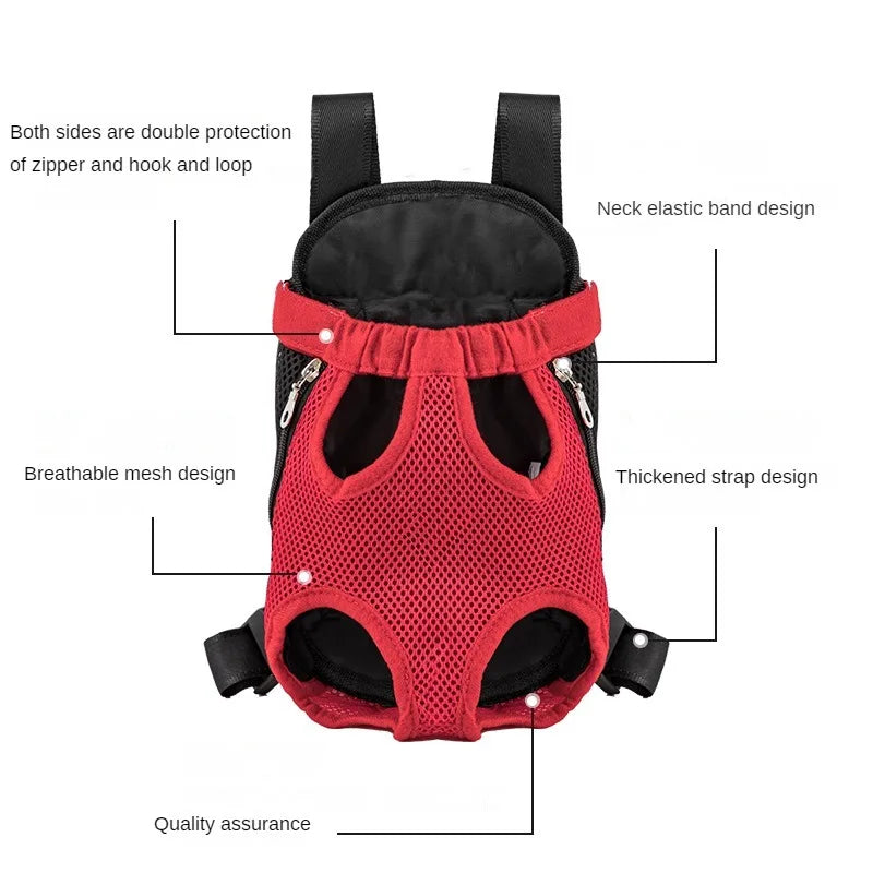 Breathable Double Shoulder Pet Carrier Backpack for Travel