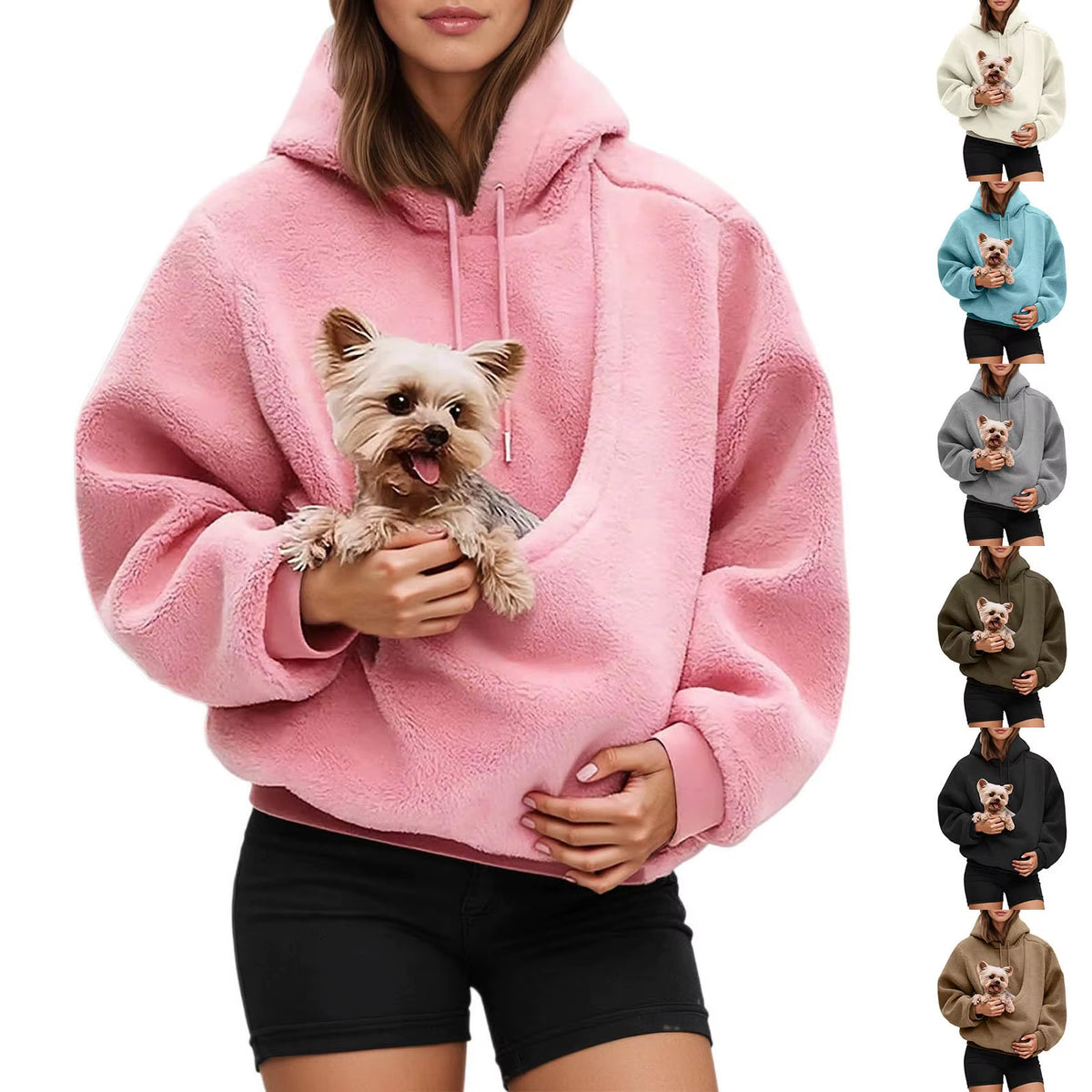 Unisex Pet Carrier Hoodie - Hands-Free Wearable Dog Carrier