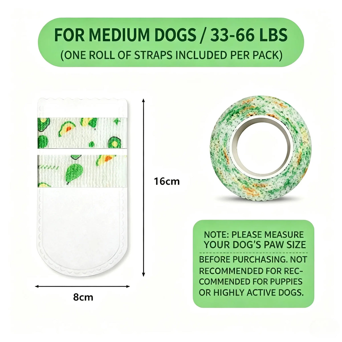 Disposable Dog Paw Boots with Adjustable Straps, 20-Pack