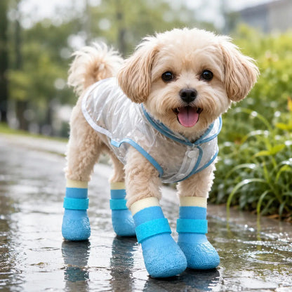 Waterproof Silicone Dog Boots, Non-Slip & Wear-Resistant, Pack of 4